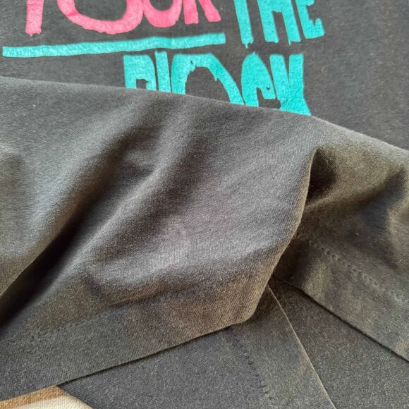 Vintage 80s 1989 New Kids On The Block NKOTB Tour Pop Rock Band Black T-Shirt M - Picture 8 of 9